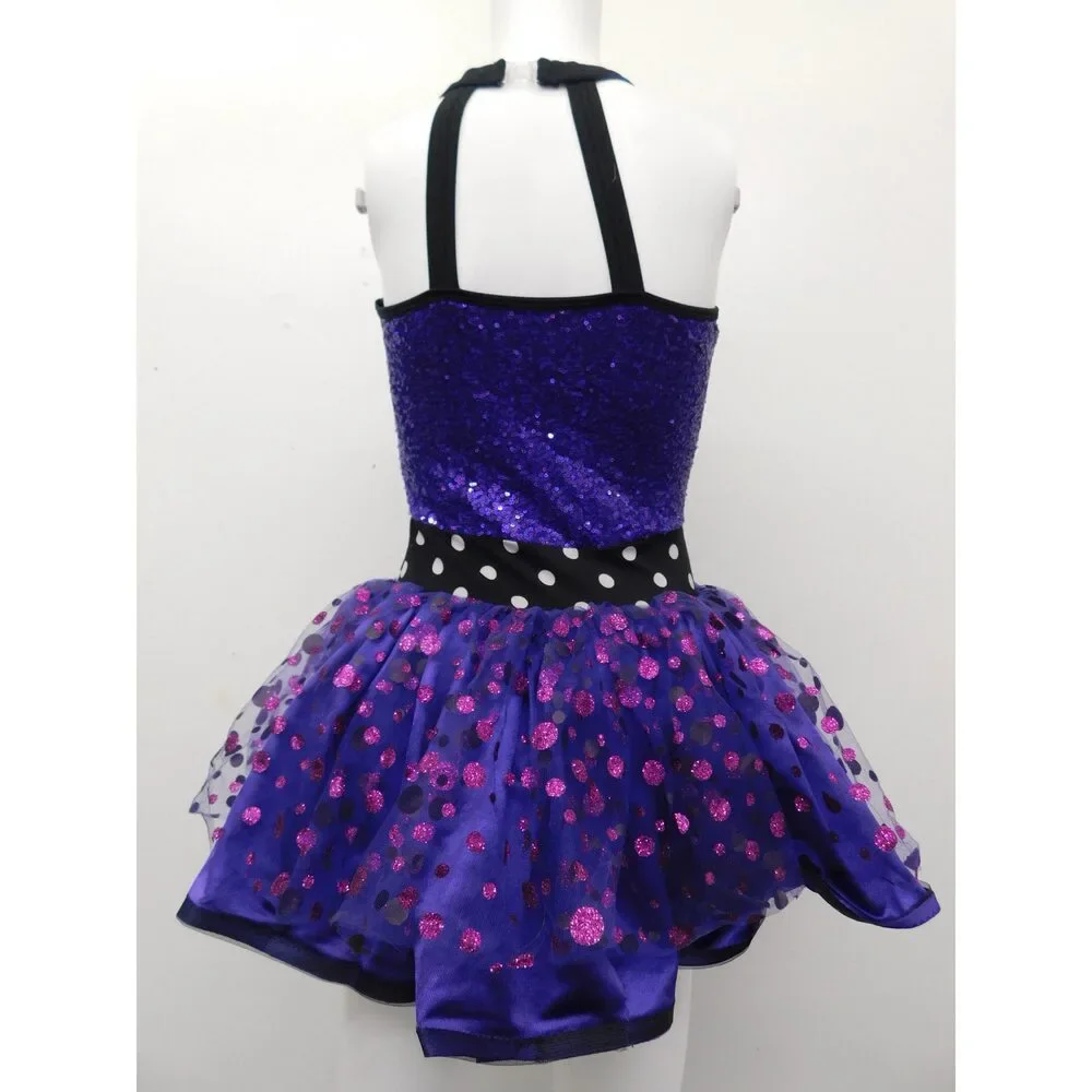 Pre-Owned Dance Costume Large Child Purple Curtain Call J5239 Jazz Tap Clogging